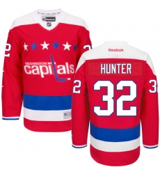 Women's Reebok Washington Capitals #32 Dale Hunter Authentic Red Third NHL Jersey