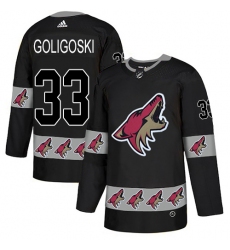 Men's Adidas Arizona Coyotes #33 Alex Goligoski Authentic Black Team Logo Fashion NHL Jersey