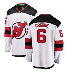 Youth New Jersey Devils #6 Andy Greene Fanatics Branded White Away Breakaway NHL Jersey