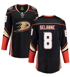 Women's Anaheim Ducks #8 Teemu Selanne Fanatics Branded Black Home Breakaway NHL Jersey