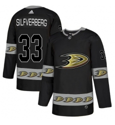 Men's Adidas Anaheim Ducks #33 Jakob Silfverberg Premier Black Team Logo Fashion NHL Jersey