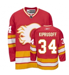 Men's Reebok Calgary Flames #34 Miikka Kiprusoff Premier Red Third NHL Jersey