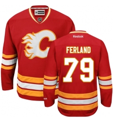 Men's Reebok Calgary Flames #79 Michael Ferland Premier Red Third NHL Jersey