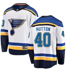 Youth St. Louis Blues #40 Carter Hutton Fanatics Branded White Away Breakaway NHL Jersey