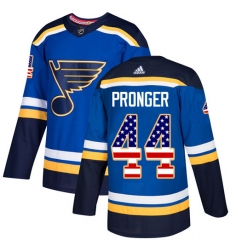 Youth Adidas St. Louis Blues #44 Chris Pronger Authentic Blue USA Flag Fashion NHL Jersey