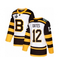 Youth Boston Bruins #12 Adam Oates Authentic White Winter Classic 2019 Stanley Cup Final Bound Hockey Jersey