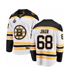 Men's Boston Bruins #68 Jaromir Jagr Authentic White Away Fanatics Branded Breakaway 2019 Stanley Cup Final Bound Hockey Jersey