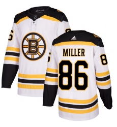 Youth Adidas Boston Bruins #86 Kevan Miller Authentic White Away NHL Jersey