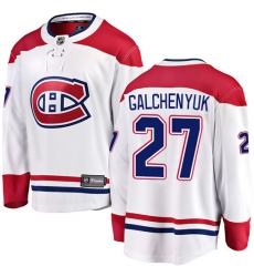 Youth Montreal Canadiens #27 Alex Galchenyuk Authentic White Away Fanatics Branded Breakaway NHL Jersey