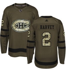 Men's Adidas Montreal Canadiens #2 Doug Harvey Premier Green Salute to Service NHL Jersey