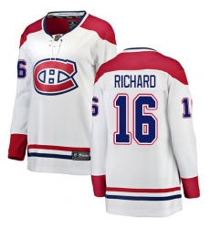 Women's Montreal Canadiens #16 Henri Richard Authentic White Away Fanatics Branded Breakaway NHL Jersey