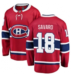 Youth Montreal Canadiens #18 Serge Savard Authentic Red Home Fanatics Branded Breakaway NHL Jersey
