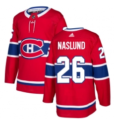 Men's Adidas Montreal Canadiens #26 Mats Naslund Authentic Red Home NHL Jersey