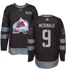 Men's Adidas Colorado Avalanche #9 Lanny McDonald Premier Black 1917-2017 100th Anniversary NHL Jersey