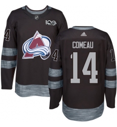Men's Adidas Colorado Avalanche #14 Blake Comeau Premier Black 1917-2017 100th Anniversary NHL Jersey