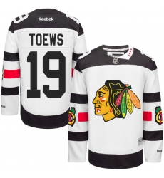 Men's Reebok Chicago Blackhawks #19 Jonathan Toews Premier White 2016 Stadium Series NHL Jersey