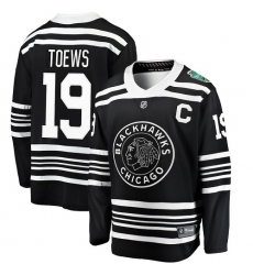 Youth Chicago Blackhawks #19 Jonathan Toews Black 2019 Winter Classic Fanatics Branded Breakaway NHL Jersey