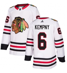 Women's Adidas Chicago Blackhawks #6 Michal Kempny Authentic White Away NHL Jersey