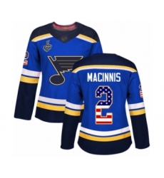 Women's St. Louis Blues #2 Al Macinnis Authentic Purple Fights Cancer Practice 2019 Stanley Cup Final Bound Hockey Jersey
