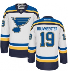 Youth Reebok St. Louis Blues #19 Jay Bouwmeester Authentic White Away NHL Jersey