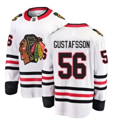 Youth Chicago Blackhawks #56 Erik Gustafsson Fanatics Branded White Away Breakaway NHL Jersey