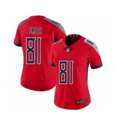 Women's Tennessee Titans #81 Jonnu Smith Limited Red Inverted Legend Football Jersey