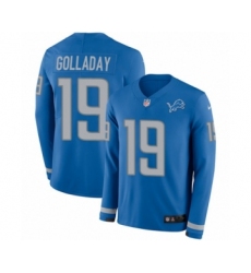 Youth Nike Detroit Lions #19 Kenny Golladay Limited Blue Therma Long Sleeve NFL Jersey