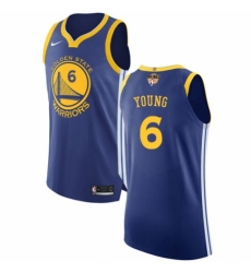 Youth Nike Golden State Warriors #6 Nick Young Authentic Royal Blue Road 2018 NBA Finals Bound NBA Jersey - Icon Edition