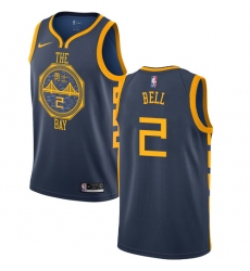 Youth Nike Golden State Warriors #2 Jordan Bell Swingman Navy Blue NBA Jersey - City Edition