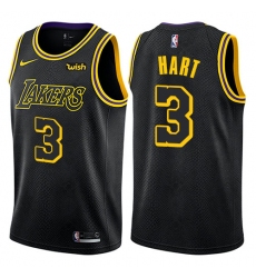 Men's Nike Los Angeles Lakers #3 Josh Hart Swingman Black City Edition NBA Jersey