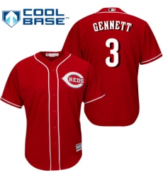 Men's Majestic Cincinnati Reds #3 Scooter Gennett Replica Red Alternate Cool Base MLB Jersey