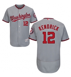 Men's Majestic Washington Nationals #12 Howie Kendrick Grey Road Flex Base Authentic Collection MLB Jersey