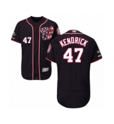 Men's Washington Nationals #47 Howie Kendrick Navy Blue Alternate Flex Base Authentic Collection 2019 World Series Champions Baseball Jersey