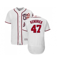 Men's Washington Nationals #47 Howie Kendrick White Home Flex Base Authentic Collection Baseball Jersey