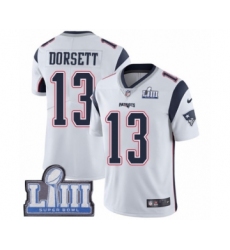 Youth Nike New England Patriots #13 Phillip Dorsett White Vapor Untouchable Limited Player Super Bowl LIII Bound NFL Jersey