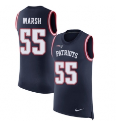 Men's Nike New England Patriots #55 Cassius Marsh Navy Blue Rush Player Name & Number Tank Top NFL Jersey