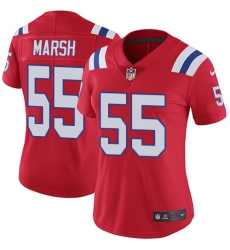 Women's Nike New England Patriots #55 Cassius Marsh Red Alternate Vapor Untouchable Limited Player NFL Jersey