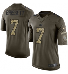 Men's Nike Indianapolis Colts #7 Jacoby Brissett Elite Green Salute to Service NFL Jersey