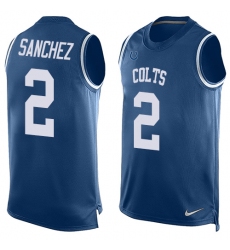 Men's Nike Indianapolis Colts #2 Rigoberto Sanchez Limited Royal Blue Player Name & Number Tank Top NFL Jersey