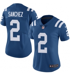 Women's Nike Indianapolis Colts #2 Rigoberto Sanchez Royal Blue Team Color Vapor Untouchable Limited Player NFL Jersey