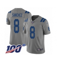 Youth Indianapolis Colts #8 Rigoberto Sanchez Limited Gray Inverted Legend 100th Season Football Jersey