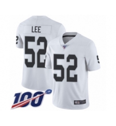 Men's Oakland Raiders #52 Marquel Lee White Vapor Untouchable Limited Player 100th Season Football Jersey
