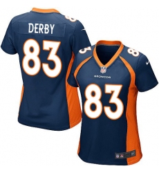 Women's Nike Denver Broncos #83 A.J. Derby Game Navy Blue Alternate NFL Jersey