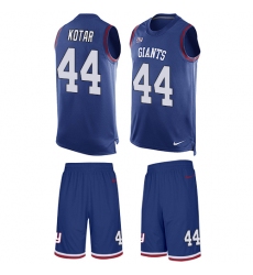 Men's Nike New York Giants #44 Doug Kotar Limited Royal Blue Tank Top Suit NFL Jersey