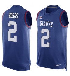 Men's Nike New York Giants #2 Aldrick Rosas Limited Royal Blue Player Name & Number Tank Top NFL Jersey