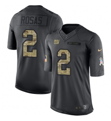 Youth Nike New York Giants #2 Aldrick Rosas Limited Black 2016 Salute to Service NFL Jersey
