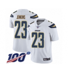 Men's Los Angeles Chargers #23 Rayshawn Jenkins White Vapor Untouchable Limited Player 100th Season Football Jersey