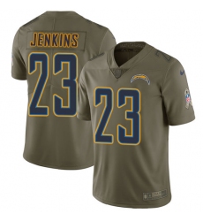 Youth Nike Los Angeles Chargers #23 Rayshawn Jenkins Limited Olive 2017 Salute to Service NFL Jersey