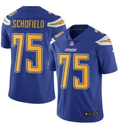 Men's Nike Los Angeles Chargers #75 Michael Schofield Limited Electric Blue Rush Vapor Untouchable NFL Jersey