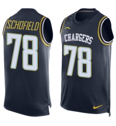 Men's Nike Los Angeles Chargers #78 Michael Schofield Limited Navy Blue Player Name & Number Tank Top NFL Jersey
